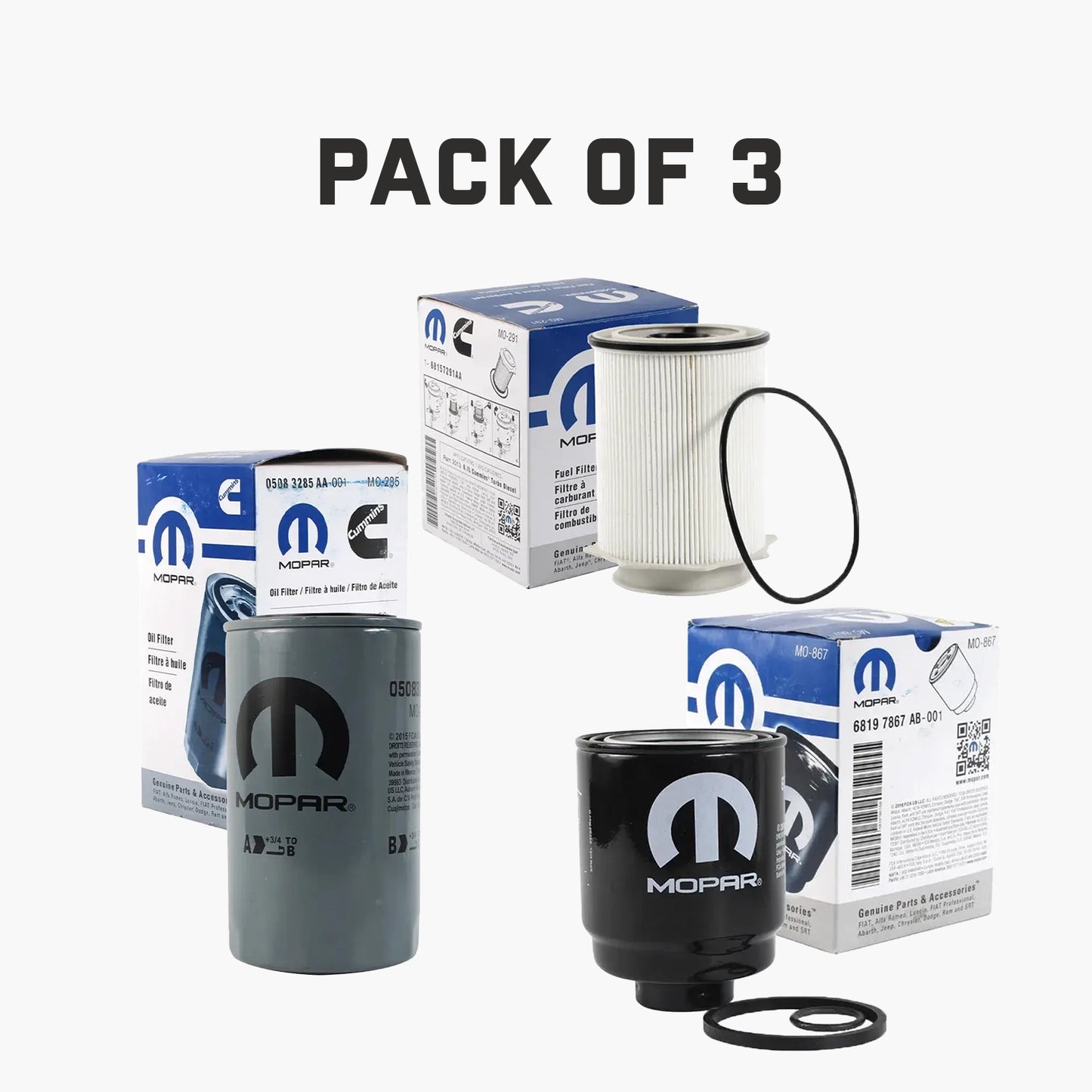Dodge Ram 6.7L Cummins Diesel Filter Set Mopar OEM (Pack of 3) Free Shipping