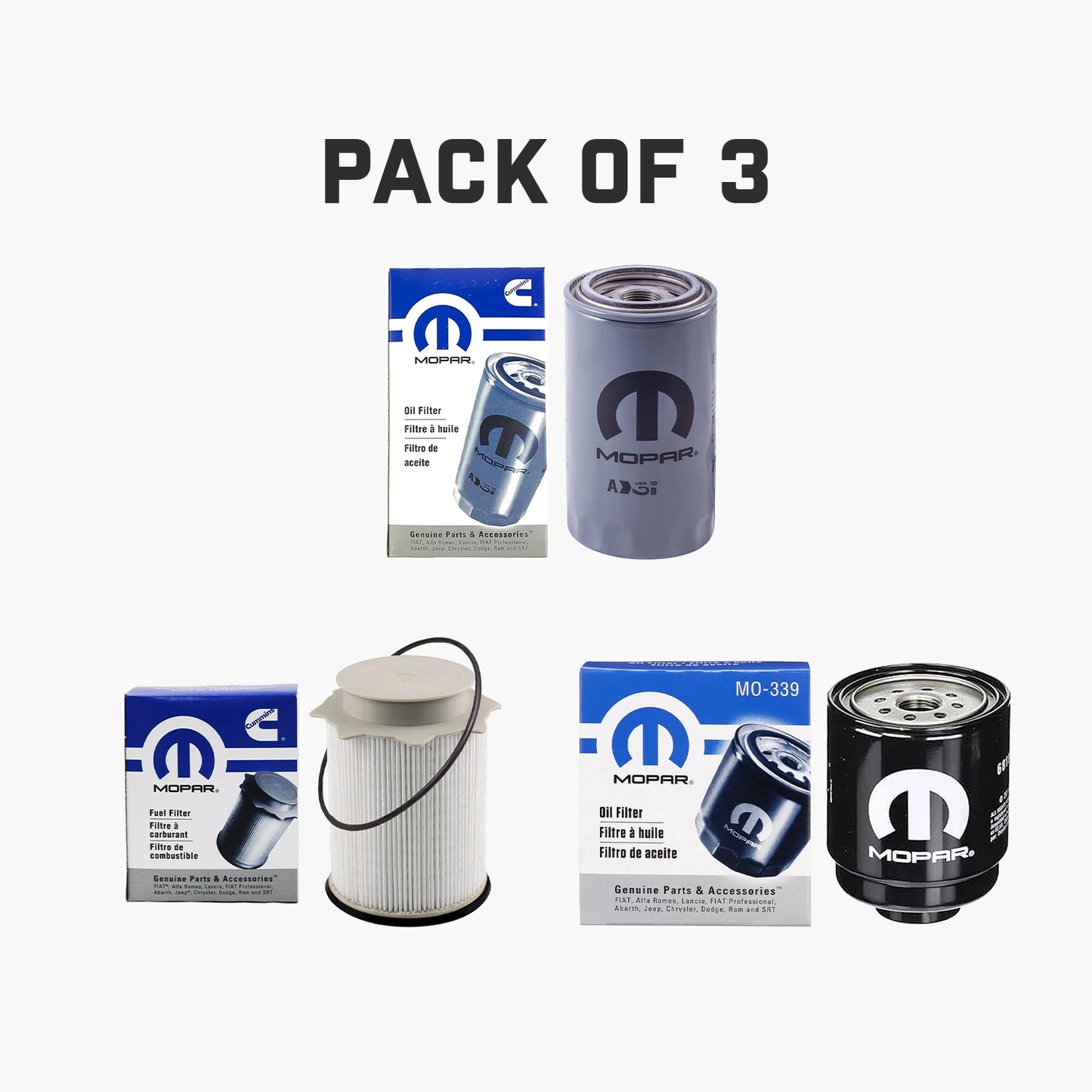 Dodge Ram 6.7L Cummins Diesel Filter Set Mopar OEM (Pack of 3) Free Shipping