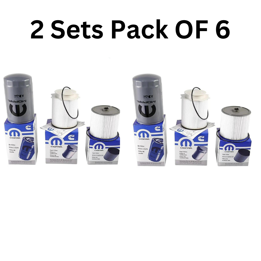 Mopar Diesel Fuel Filter Set and Oil Kit OEM for 2019-2021 Ram 2500 - 5500 6.7L (2 Sets Pack of 6 ) Free Shipping