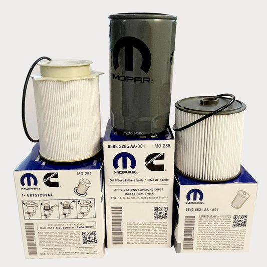 Mopar Diesel Fuel Filter Set and Oil Kit OEM  for 2019-2021 Ram 2500 3500 4500 5500 6.7L (Pack of 3) Free Shipping - Mopar Filters