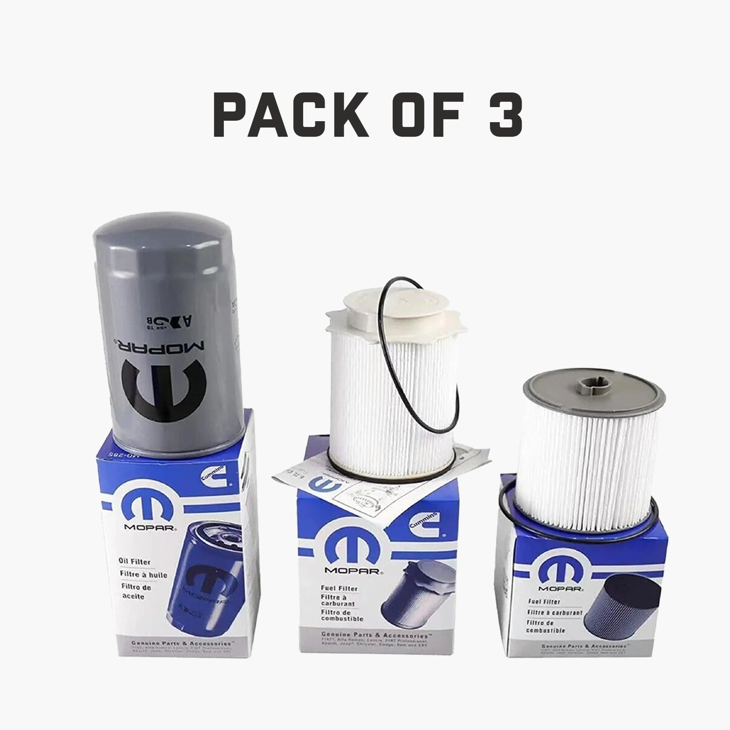 Mopar Diesel Fuel Filter Set and Oil Kit OEM  for 2019-2021 Ram 2500 3500 4500 5500 6.7L (Pack of 3) Free Shipping