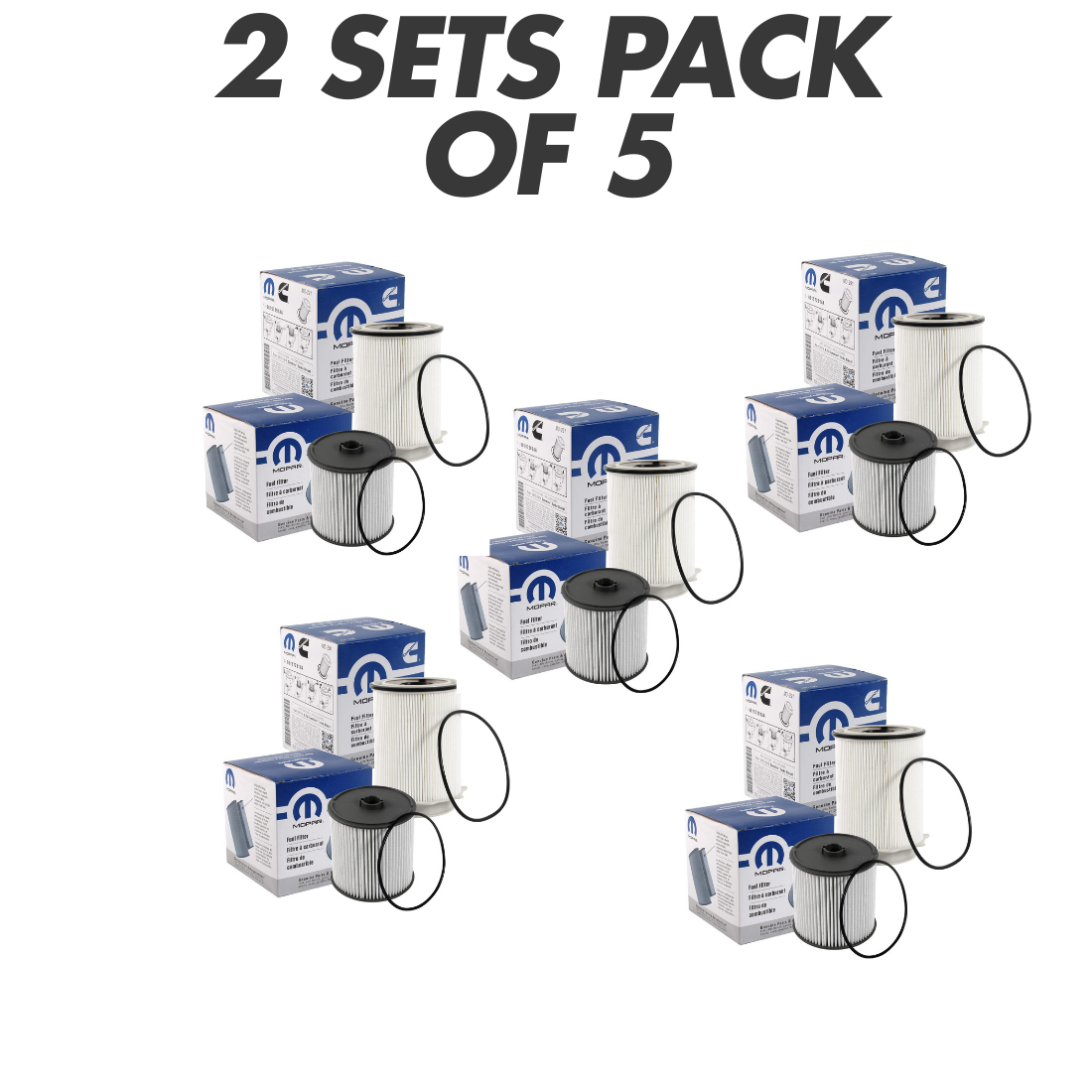 2019-2024 Dodge Ram Truck 6.7L Cummins Diesel Fuel Filters 68157291AA and 68436631AA ( Pack Of 5 )